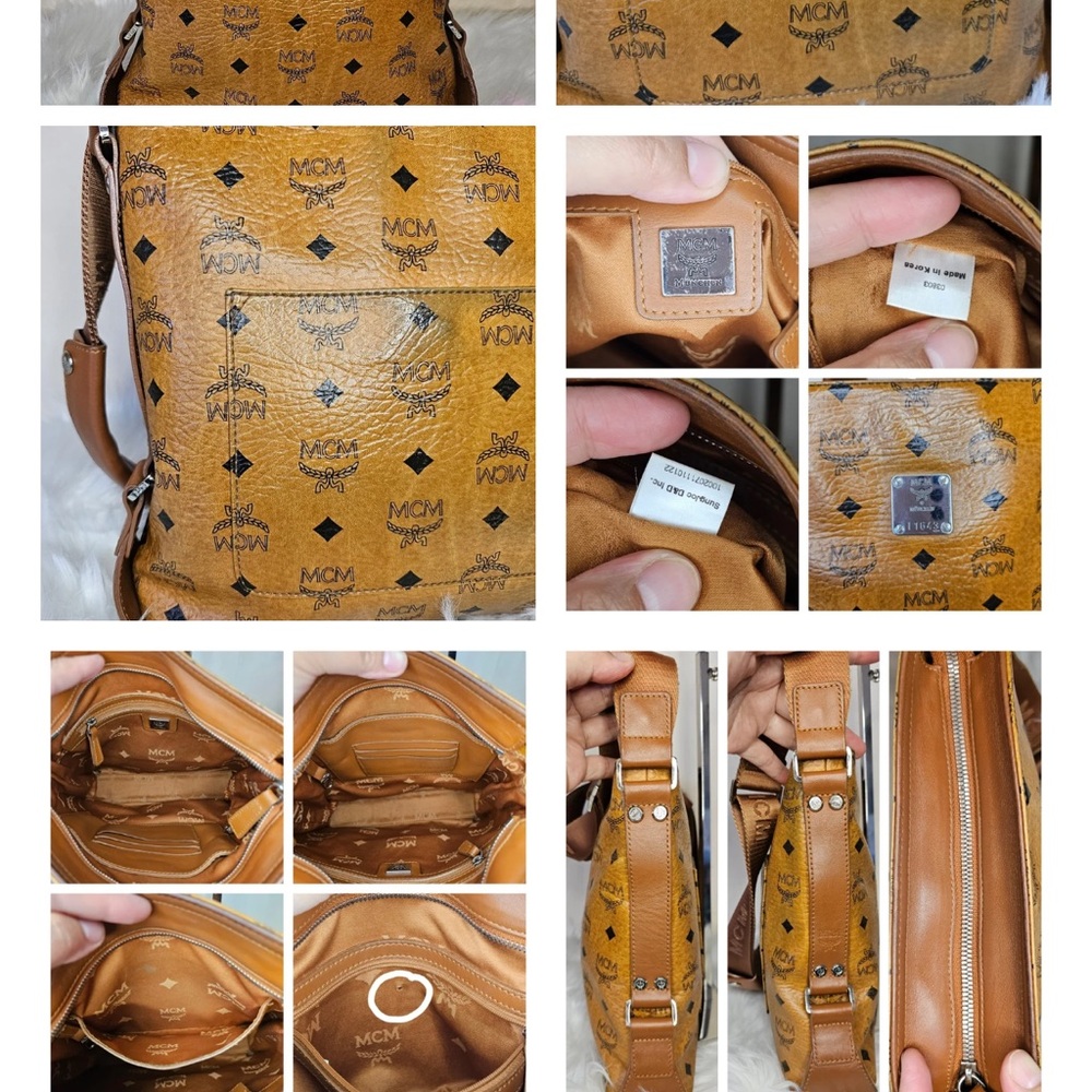 Mcm cross body bag adjustable strap